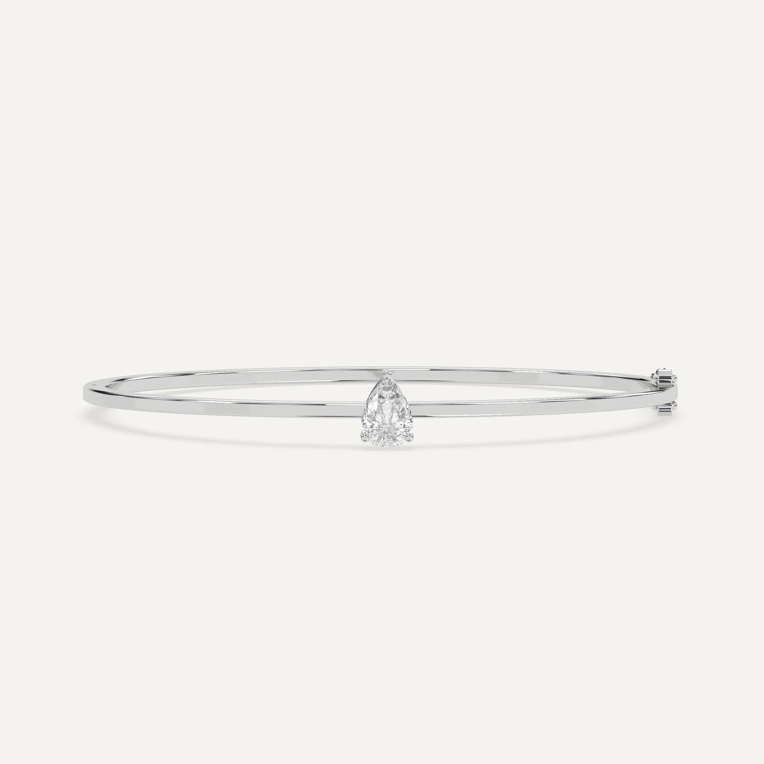 1 carat Pear Diamond Solitaire, Bangle Bracelet