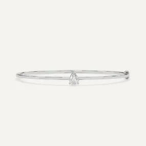 1 carat Pear Diamond Solitaire, Bangle Bracelet