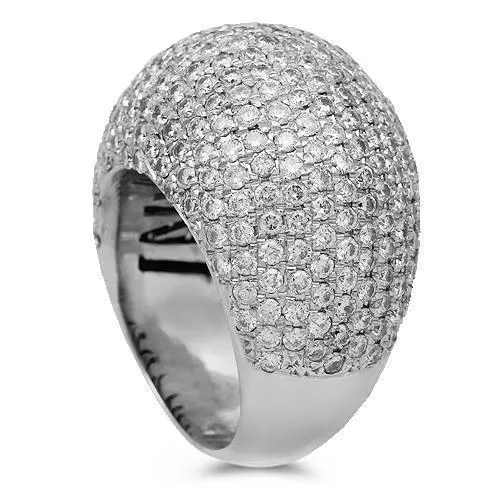 14K Solid White Gold Mens Diamond Ring 7.95 Ctw