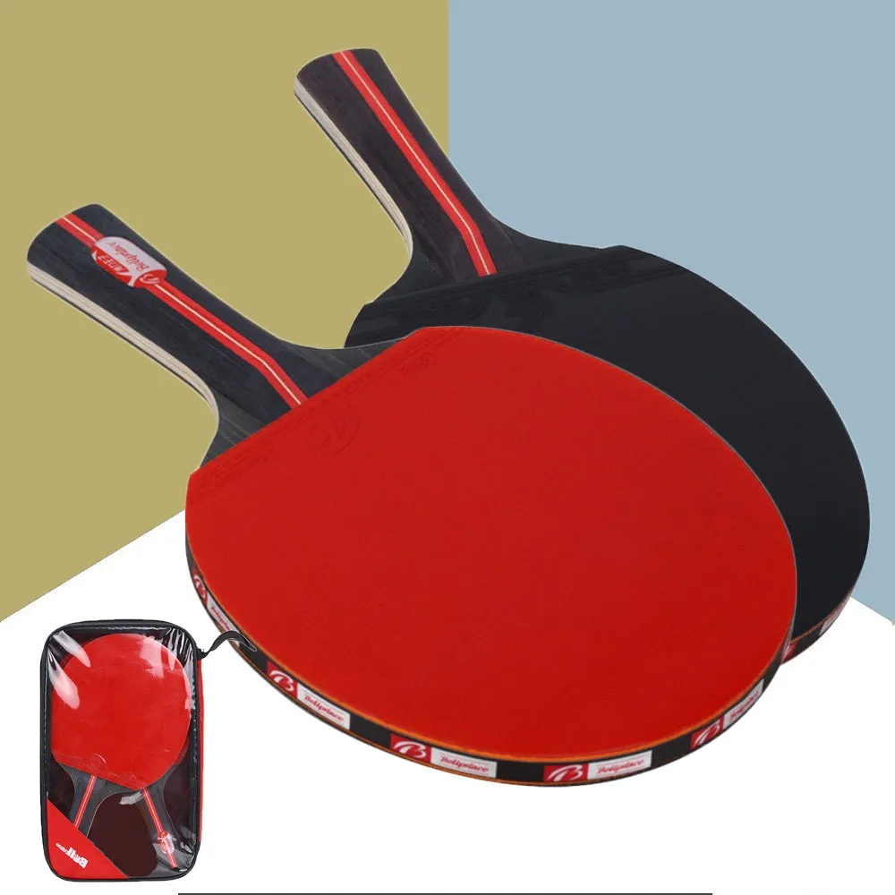 2Pcs Double Face Pimples Table Tennis Rackets With 3 Balls