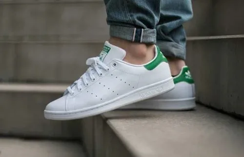 Adidas Stan Smith Green Heel Tab Lifestyle Women