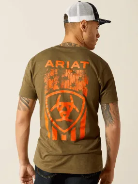 Ariat 10052569 Mens Grain Flag T-Shirt Military Heather