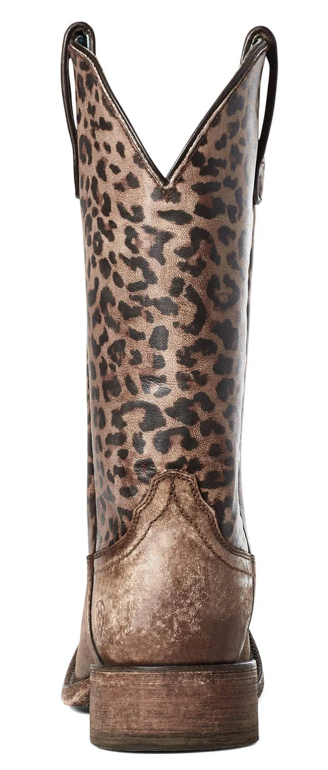 Ariat Women's Circuit Savanna Cheetah Western Boot, Naturally Distressed Brown