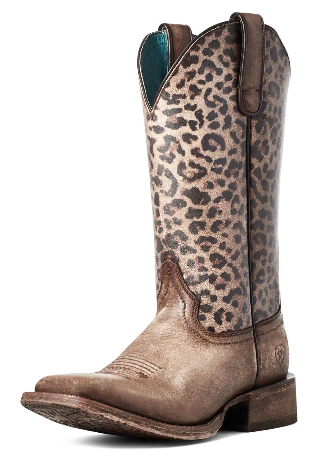 Ariat Women's Circuit Savanna Cheetah Western Boot, Naturally Distressed Brown