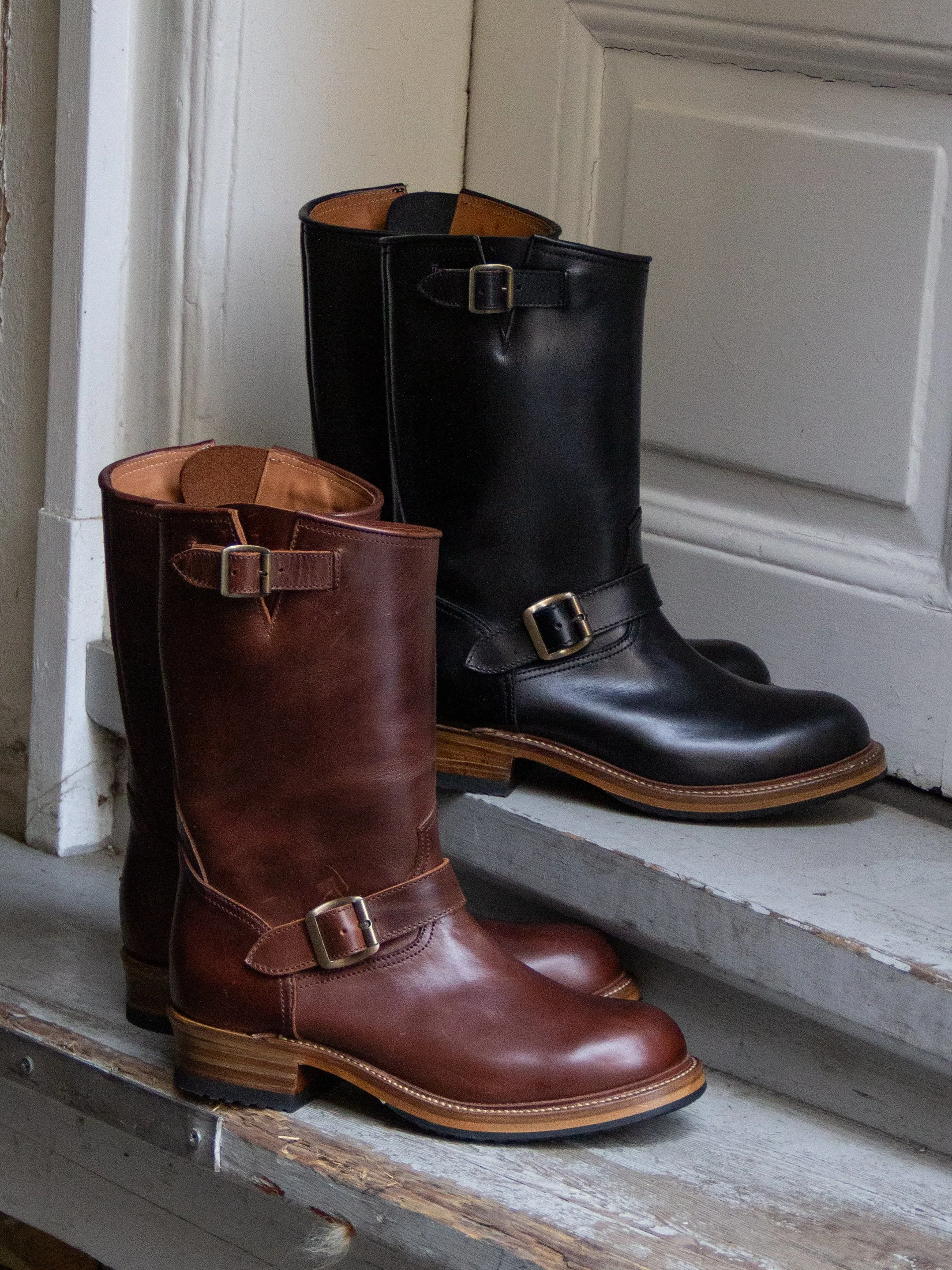 Bright Shoemakers, Engineer Boot, Chestnut Brown