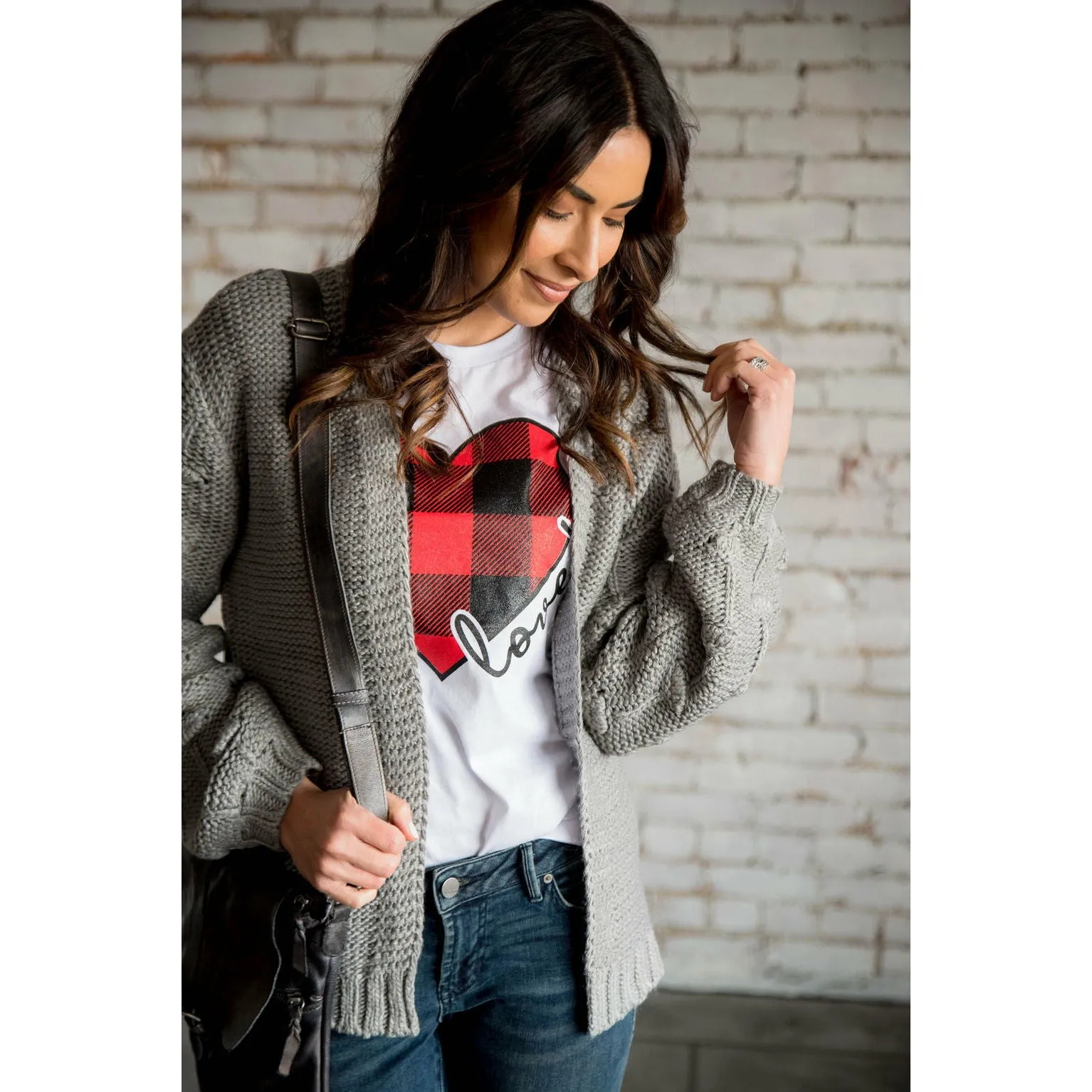 Buffalo Plaid Loved Graphic Tee