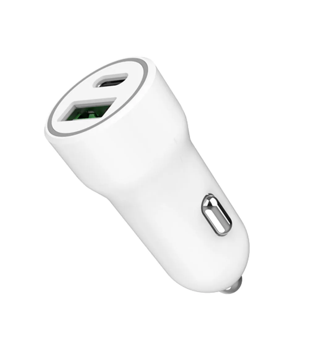 Dual Car Charger - USB A / USB C