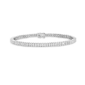 Emerald Cut Diamond Tennis Bracelet (6.85 ct.) 3.6 mm 4-Prongs Setting in 18K Gold