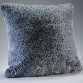 Frosted Gunmetal Faux Fur Cushions - Size Choice