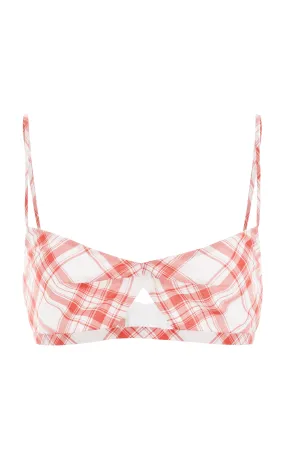 Gaia Bralette in Red Check Upcycled Cotton