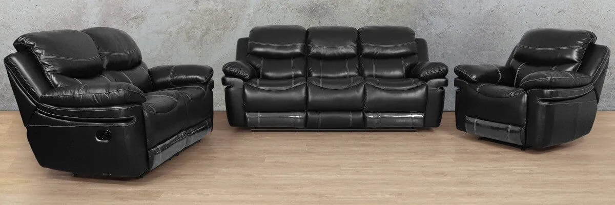 Geneva 3 2 1 Leather Recliner Suite