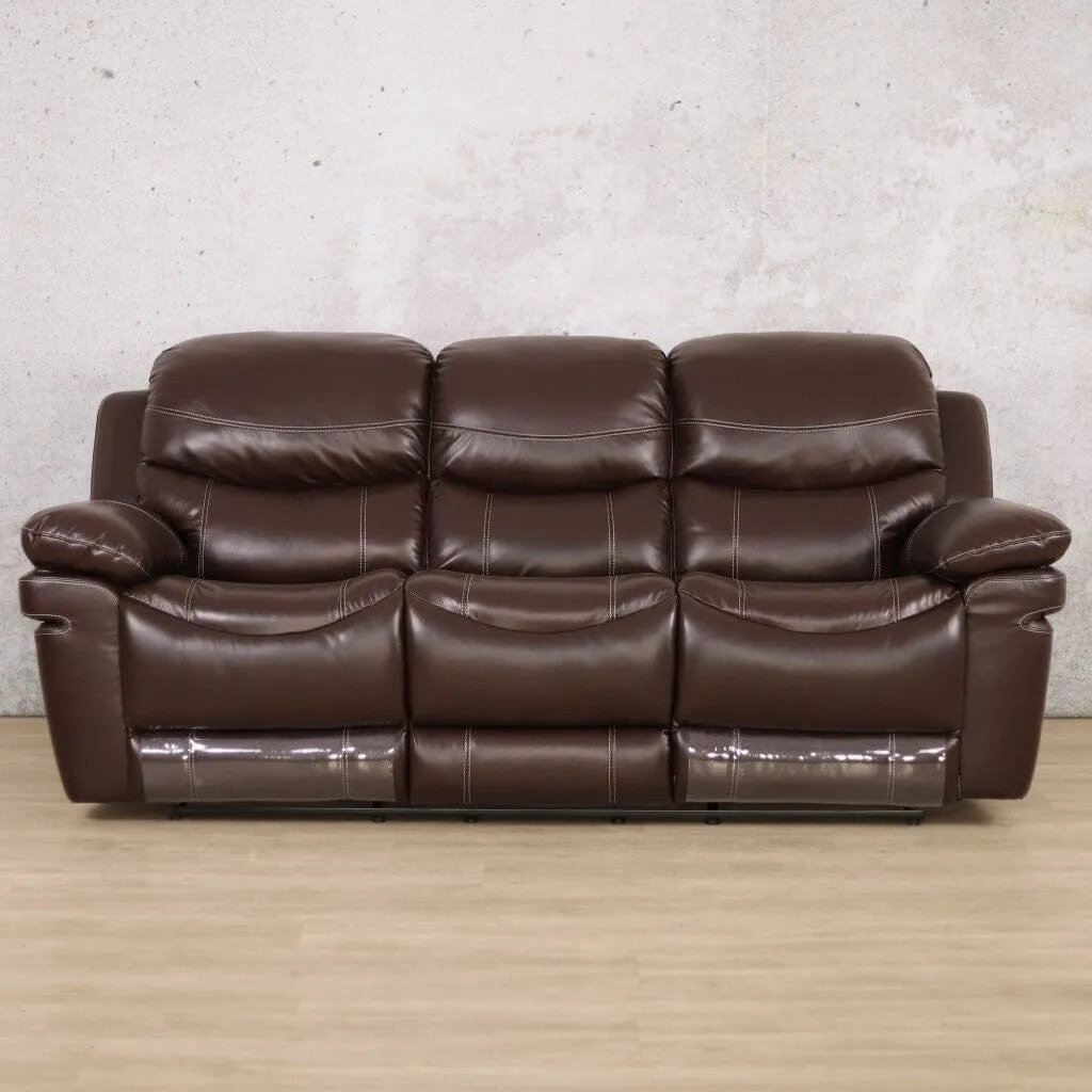 Geneva 3 Seater Leather Recliner