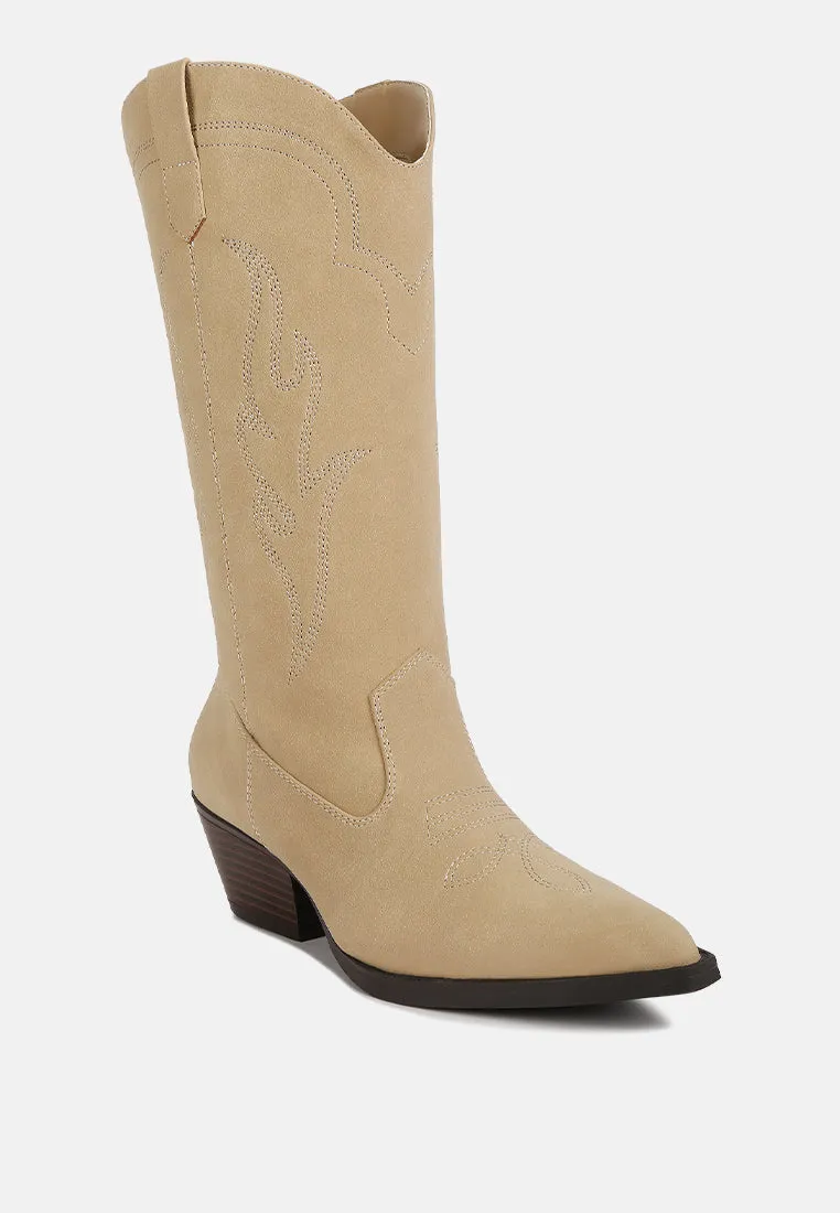 Ginni Embroidered Calf Boots By Ruw