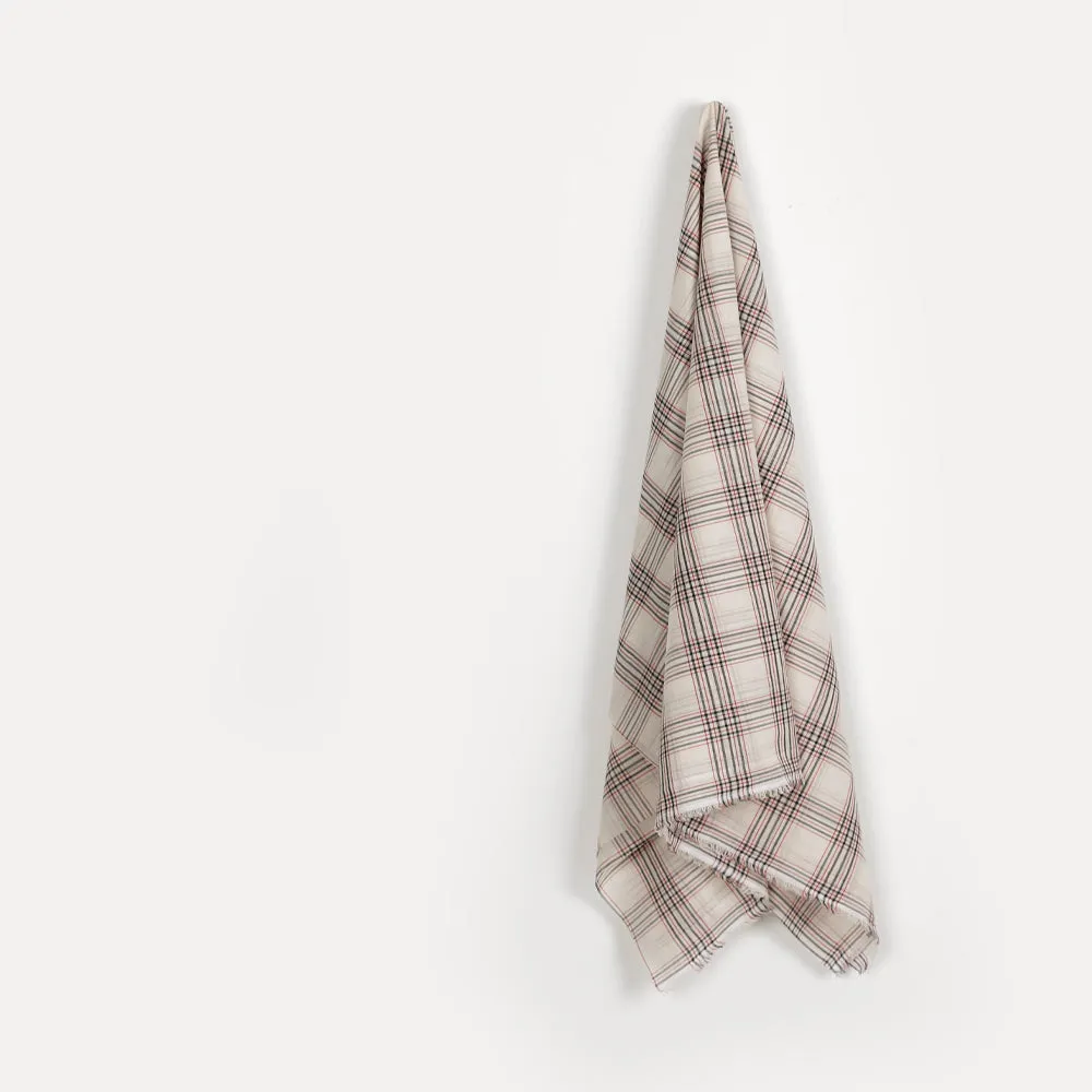 Graphic Plaid Cotton Voile - White Mix