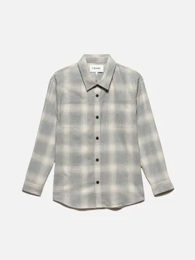 Plaid Flannel Shirt -- Grey/Oatmeal Plaid