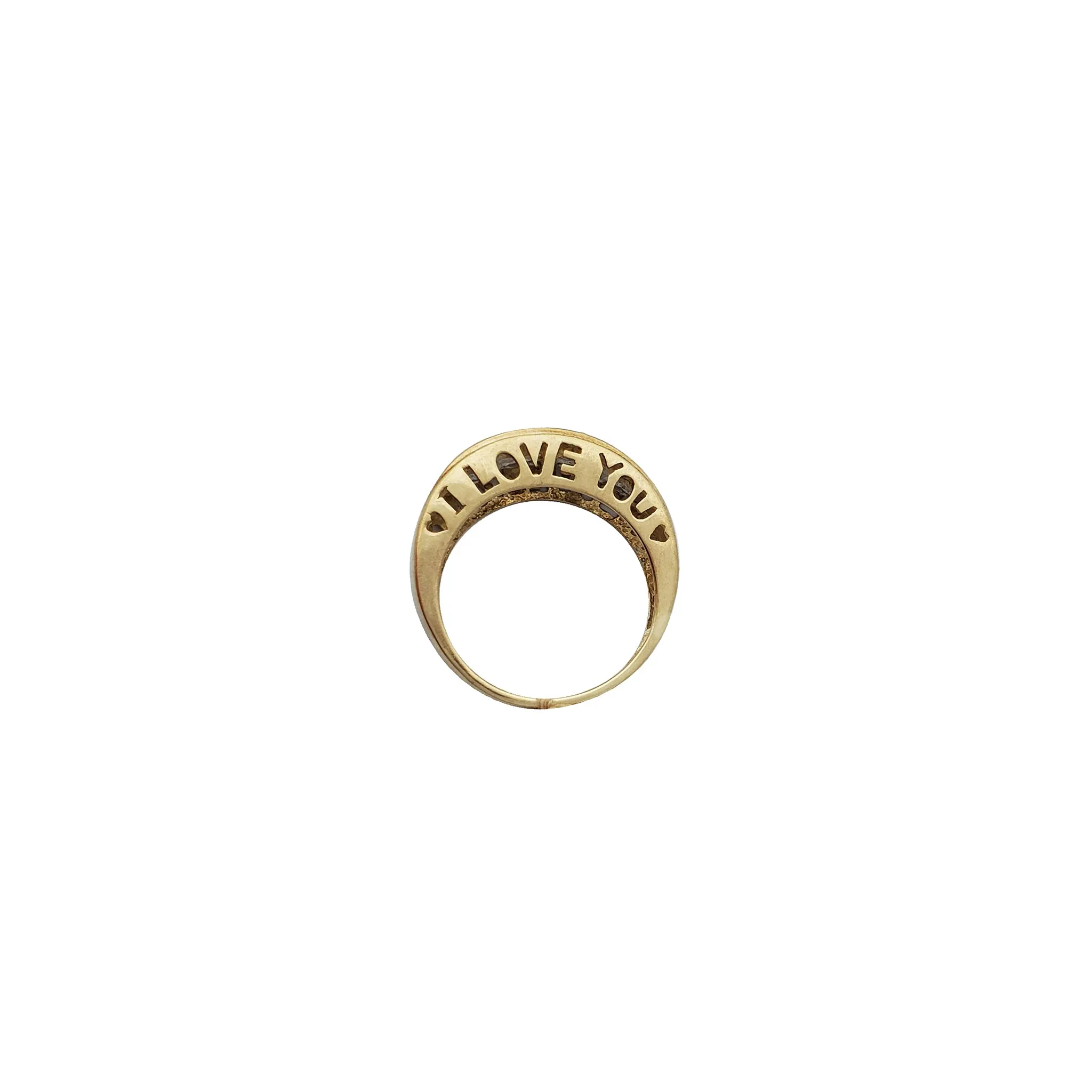 "I Love U" Diamond Wedding Band (10K)