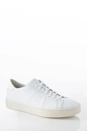 Santoni Leather Low-Top Sneaker in White