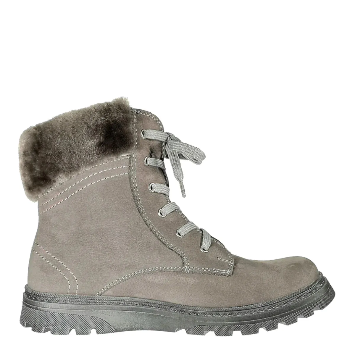 Szamos Kid Insulated Girl Boots Grey With Fur Heel Liner - Made In Europe